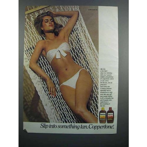 1983 Coppertone Suntan Lotion Ad - Slip Into Something
