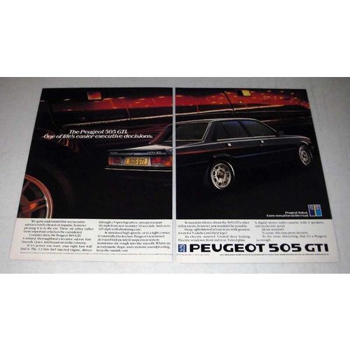 1984 Peugeot 505 GTI Car Ad - Executive Decisions!