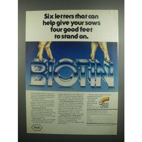 1984 Roche Biotin Ad - Give Sows Good Feet to Stand On