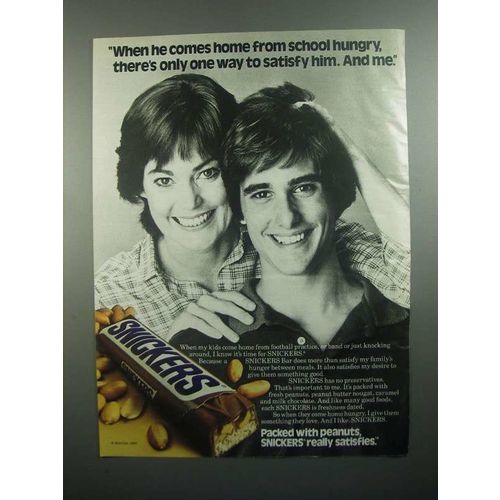 1984 Snickers Candy Bar Ad - Home From School Hungry