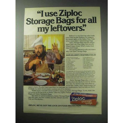 1985 Ziploc Storage Bags Ad - Dom Deluise