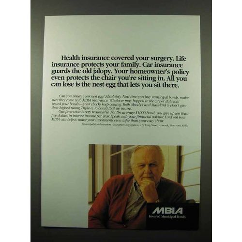 1993 MBIA Insurance Ad - Health Insurance Covered