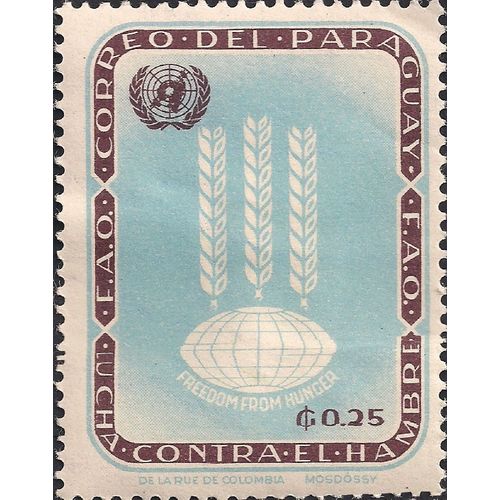PARAGUAY, Freedom from Hunger, blue 1963, 0.25 G