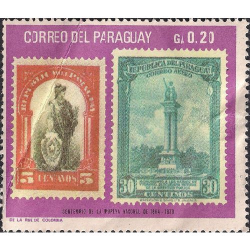 PARAGUAY, 100 years of Paraguayan Stamps, violet 1968, 0.20 G