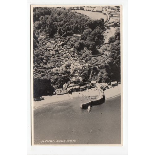 Aerial View of Clovelly Postcard Devon Eagle Aerophotos Ltd