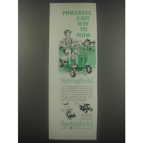 1962 Springfield Riding Tractors and Rotary Tillers Advertisement