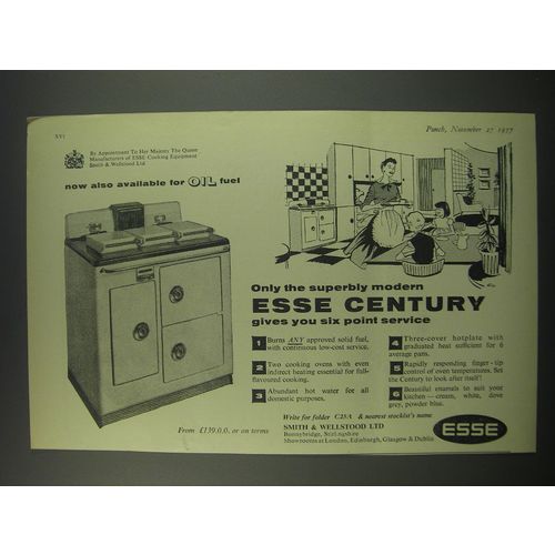 1957 Esse Century Cooker Ad - Only the superbly modern Esse Century gives you