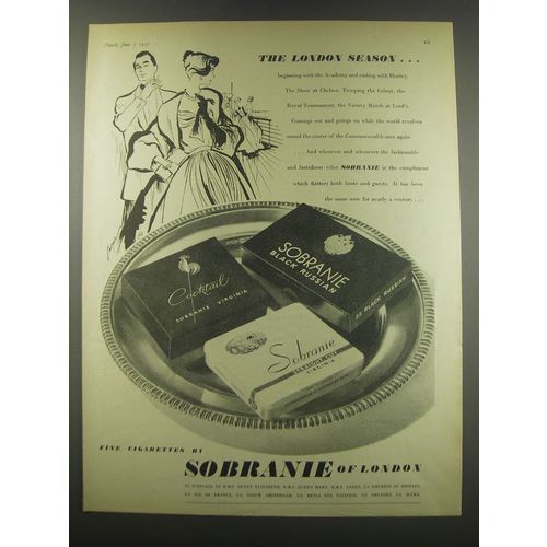 1957 Sobranie Cigarettes Ad - The London season