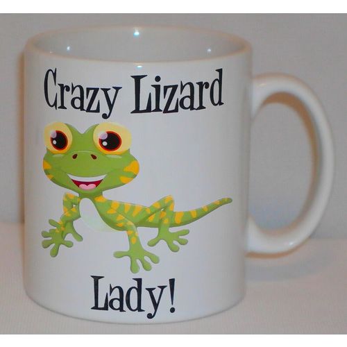 Crazy Lizard Lady Mug Can Personalise Funny Animal Lover Reptile Beware Gift Cup