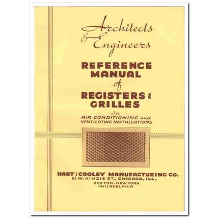 Hart Cooley Mfg Company 1935 vintage heating catalog registers grilles