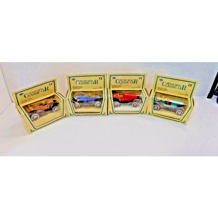 Die Cast Metal Classic Car 3.5" Tins Toys Models Complete Set of 4 Morris 1924 +
