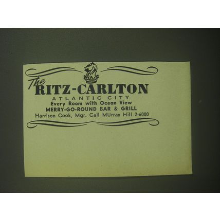 1946 The Ritz-Carlton Atlantic City Ad - Every Room with Ocean View