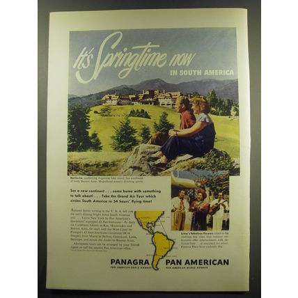 1949 Panagra Pan American Airways Ad - It's springtime now in South America