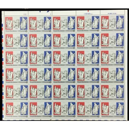 French Revolution Bicentennial Sheet of Thirty 45 Cent Airmail Stamps C120