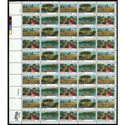 1985 International Youth Year Sheet of Fifty 22 Cent Stamps - Scott 2160-63