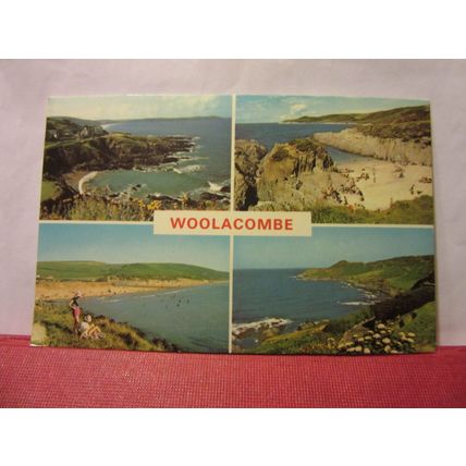 multiview, WOOLACOMBE, DEVON used postcard by Jarrold 1975 pm =