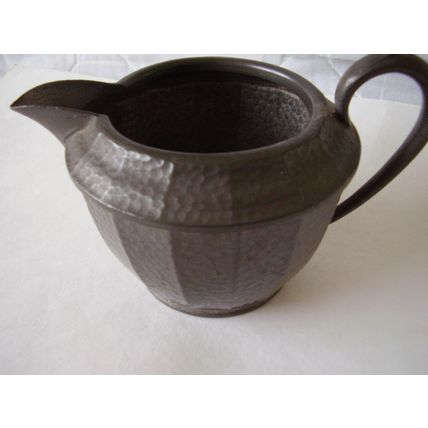 Vintage Art Deco 'Civic' Pewter Hammered Jug T Land & Son Pattern No: 1331