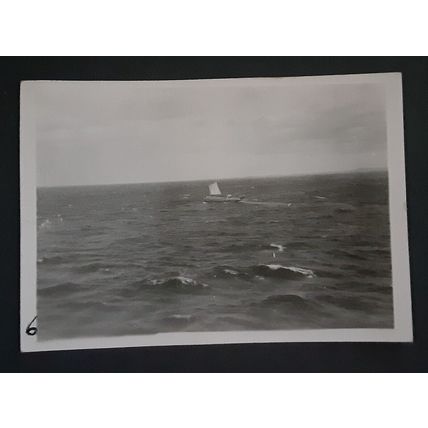 1945 WW ll US Airman Original Postwar 2"x3" Inch Photo Boat in Tokyo Bay Japan