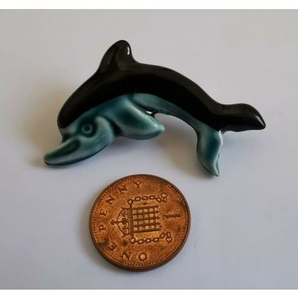 Unique Ceramic Porcelain Blue Dolphin Broche Brooch Broach