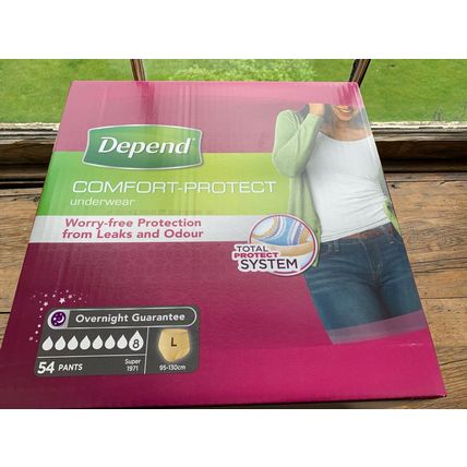 54 pack Pants Depend Incontinence Underwear Women, Super Absorbent Large LAST 1