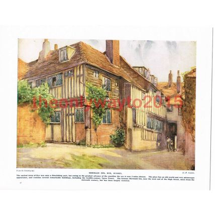 Mermaid Inn, Rye, Sussex, England, Book Illustration (Print), c1920