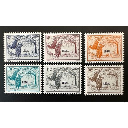 Congo 1998 Mi. 1561 - 1566 surchargé overprint LEGAL Femme à la hotte Frau Woman