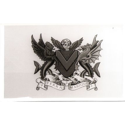 Black & White Photograph of Newport Corporation Transport - Vehicle Coat of Arms