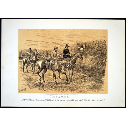 GREY MARE 1886 George Finch Mason - Horses VICTORIAN PRINT #2