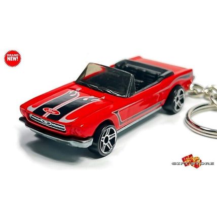 RARE CUSTOM KEYCHAIN 1964½/65/66 RED FORD MUSTANG CONVERTIBLE GREAT GIFT