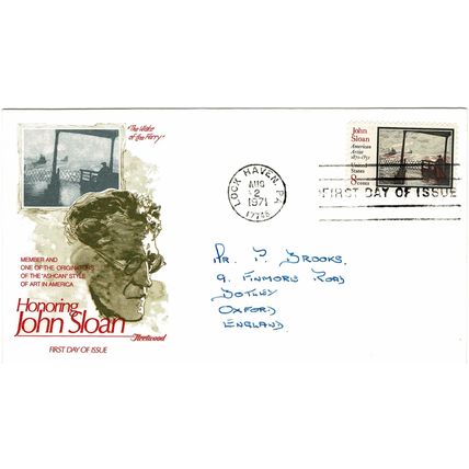 UNITED STATES OF AMERICA USA 1971 BIRTH CENT JOHN SLOAN ARTIST FLEETWOOD FDC