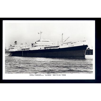 TA0835 - Shell Oil Tanker - Alinda - postcard