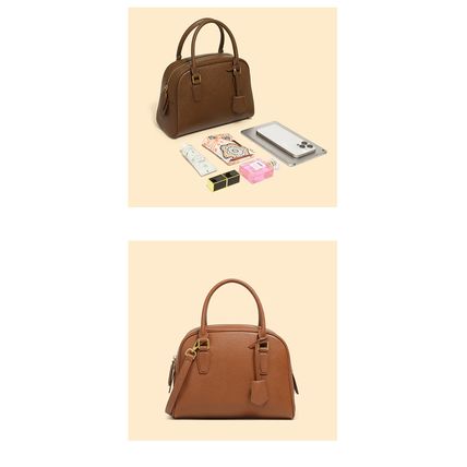 Genuine Leather Women Handbag and Purse Brown