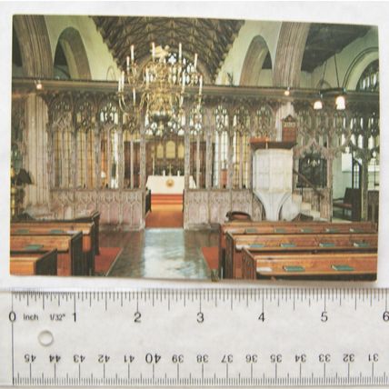 c.1980s postcard The Parish Church of St Mary, Totnes, Devon - Interior