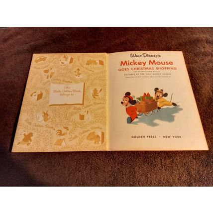 Little Golden Book Mickey Mouse Goes Christmas Shoping By Annie Bedford (G) 1953