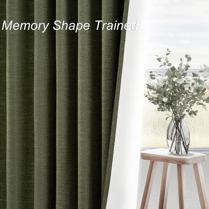 Dark Olive Green Blackout Curtains 96 Inch Long 2 Panels Set with Hook,Back Tab