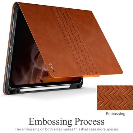 Auaua Case for Ipad Pro 13 Inch (M4) 2024, PU Leather Case with Pencil Holder, S