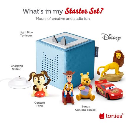 Toniebox Audio Player Disney Starter Set Bundle with Woody, Lightning Mcqueen, S
