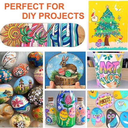 128 Acrylic Paint Markers, Dual Tip Brush Paint Pens for Rock Painting, Wood, Gl