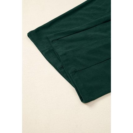 Evergreen Corduroy V Neck Patched Pocket Sleeveless Jumpsuit
