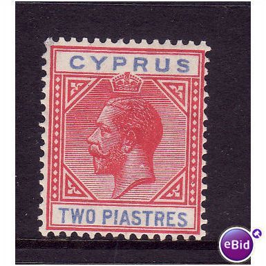 Cyprus 1922 sg93 2 pi Carmine and Blue M MINT
