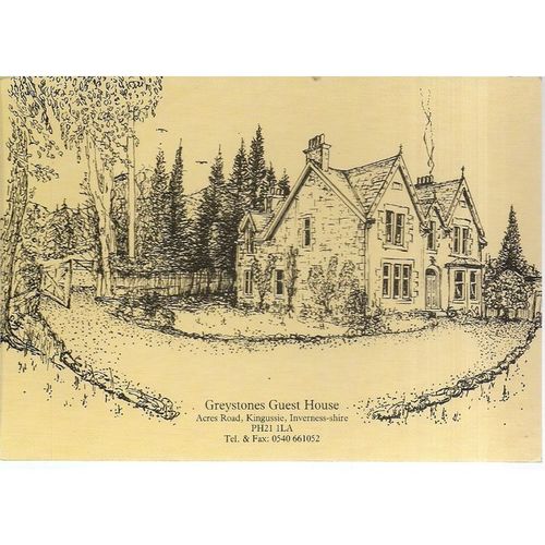 KINGUSSIE, Greystones Guest House, Inverness-shire postcard #