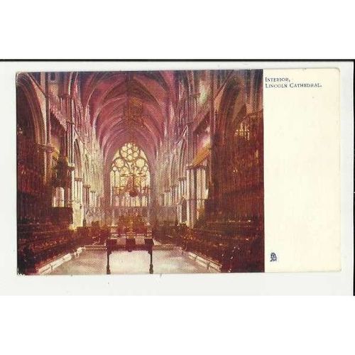 1464 LINCOLN Cathedral Interior Tuck Oilette Postcard