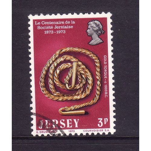 JERSY LA SOCIETE JERSIAISE 1973 SG86 3p GOLD TORQUE FINE USED