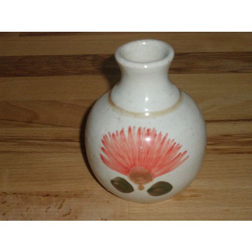 New Zealand Hand Painted Studio Pottery Stoneware Bud Vase - Marked KP