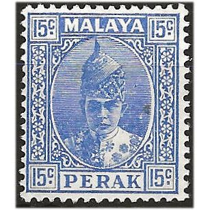 Perak 1941 SG114 15c Bright Ultramarine Mounted Mint . ..