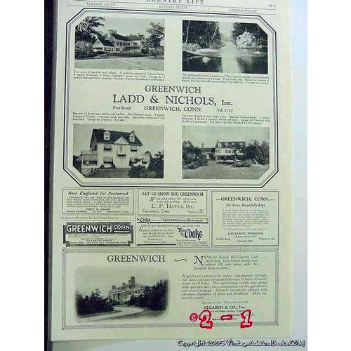GREENWICH CT 1926 Long Island Sound Real Estate for sale vintage ad