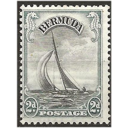 Bermuda 1936 SG101 2d Black & Pale Blue Mounted Mint . .. .