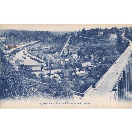 Dinan Vue Du Viadut De Las Ronce Aerial Antique Postcard