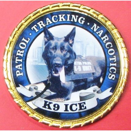 Boston Police, K-9 Unit. Challenge Coin. 1.75". 44b.