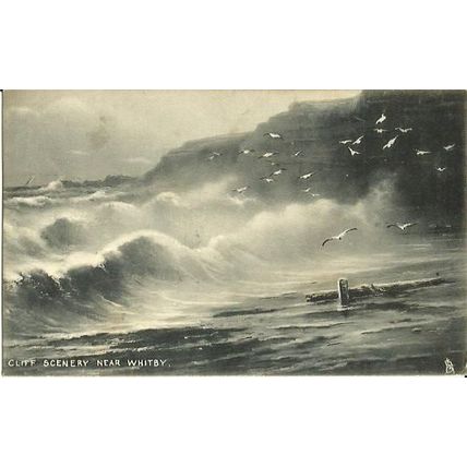 Yorkshire WHITBY Cliff Scenery Postcard (Tuck 6307)